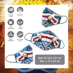 Fancy Fabric Face Mask, nose wire, water repellent